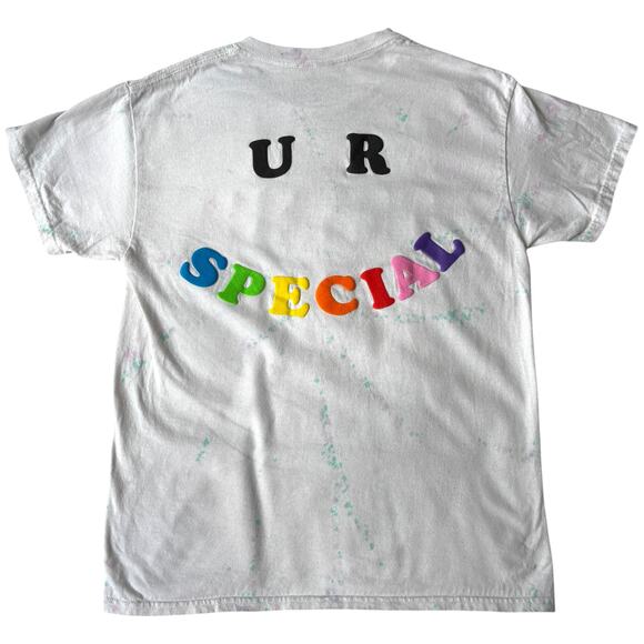 “U R Special” rainbow puff‑print graphic tee white M Unisex - Picture 2 of 9